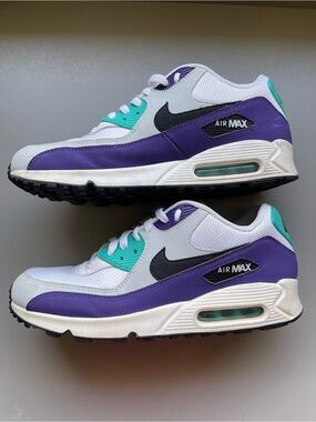 Nike Air Max 90 White Purple Teal Retro Sneakers